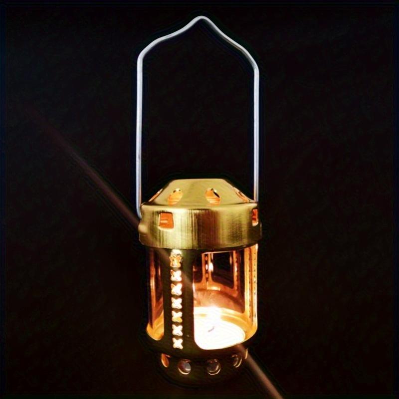 1PC Candle Lantern Mini Bright Aluminium Alloy Brass Night Fishing Hanging Candle Lamp Outdoor Camping Angling Candle Lamp