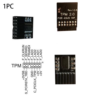 1PC TPM 2.0 Security Module For ASUS Motherboard 14 Pin LPC Card Windows 11