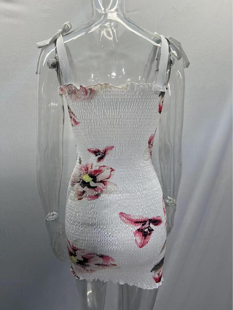 Halter Off-Shoulder Print Bodycon Kleid