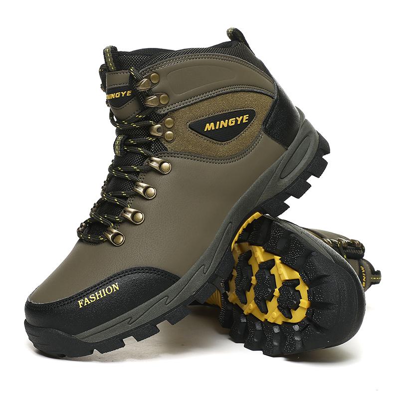 

Winter Men Hiking Shoes Outdoor Mens Ankle Boots Leather Warm Work Boots Non-Slip Walking Climbing Boots Waterproof Snow Boots 39 армия зеленый