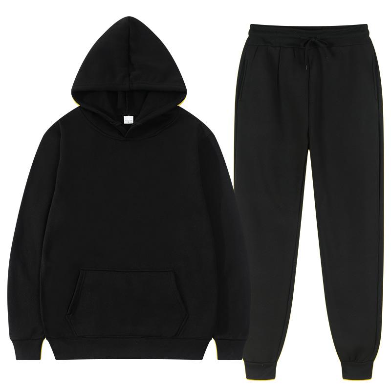 Einfarbig Hoodie Set Tasche Langarm Frauen Hoodie Herbst Casual Jogger Anzug Trainingsanzug Sweatshirt Frau Pullover Chandals Hombre