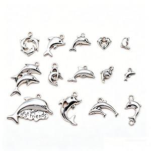 Dolphin Charms 1 Sets Mix Animal Pendants For Ocean Themed Jewelry Making Mix Set