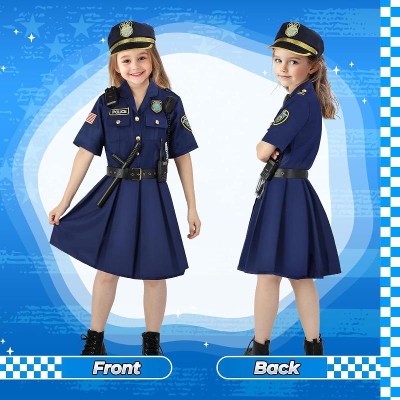 Halloween children's police uniform suit, long sleeves, Halloween role-playing professional police uniform for men and women