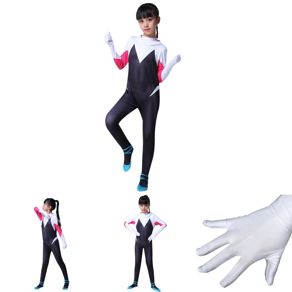 Vibrant Spider-man Into The Spider-verse Gwen Stacy Kids Costume Jumpsuit For Playful Adventures