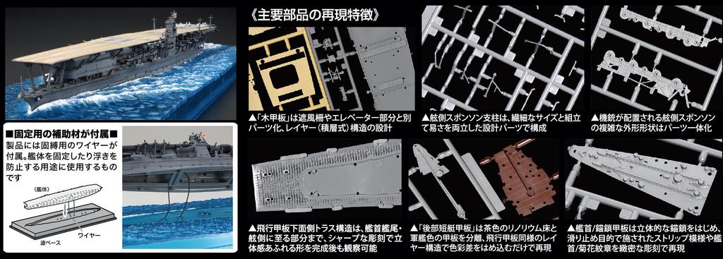 Wave Series 8 Imperial Japanese Navy Aircraft Carrier Akagi Plastic Model Kit 1/700 (Snap-Fit) No.