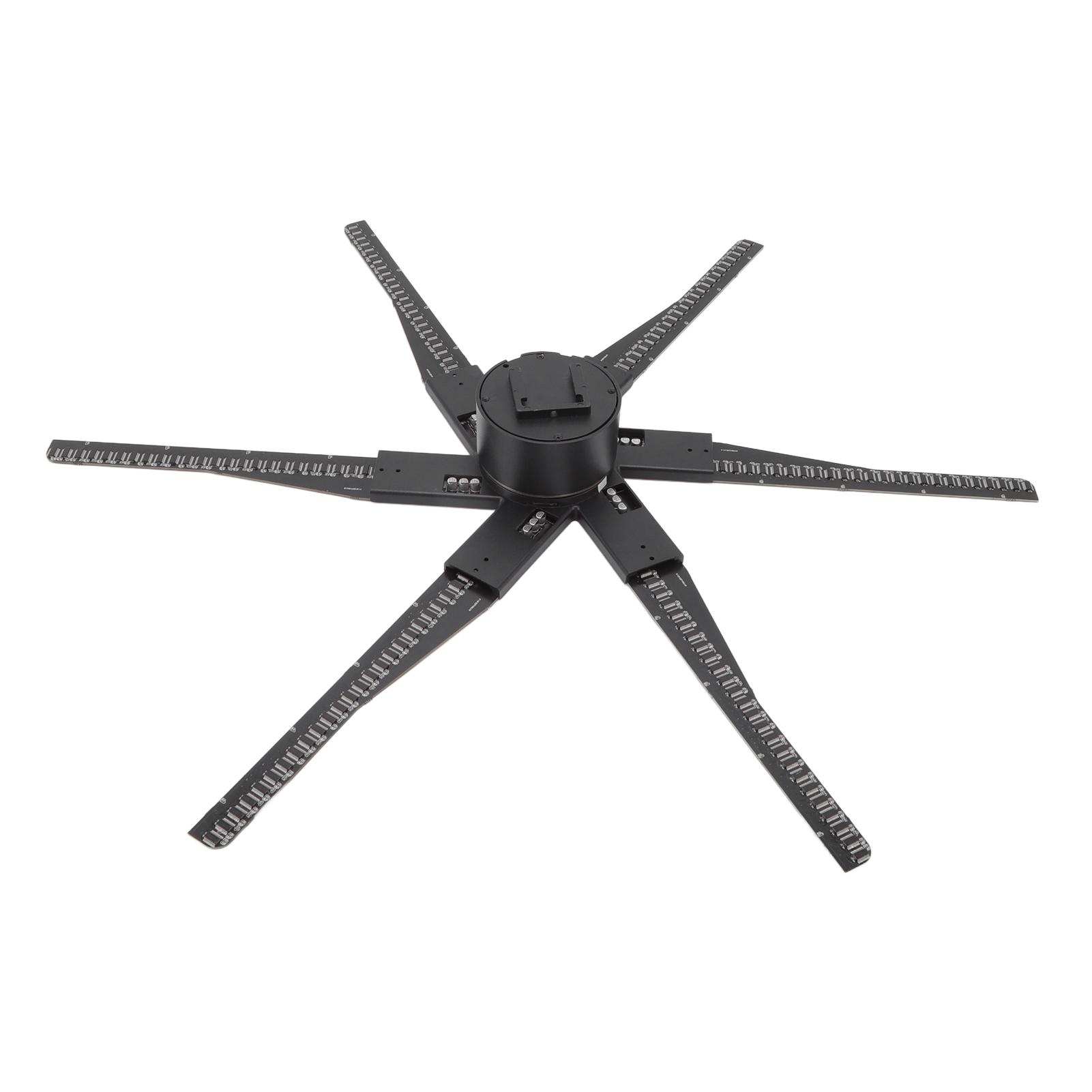 

3D голографическая рекламная машина с воздушным изображением, вращающаяся подвеска, 6 листьев, 1125 ламповых бусин, WiFi EU Plug