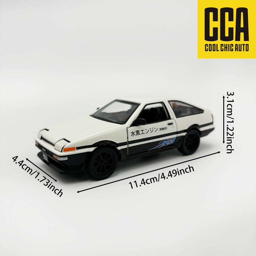 1:37 Scale for TOYOTA AE86 H2 New Energy Car White Alloy Car Model Simulation Static Collection Ornaments Children's Toys Christmas New Year Gifts