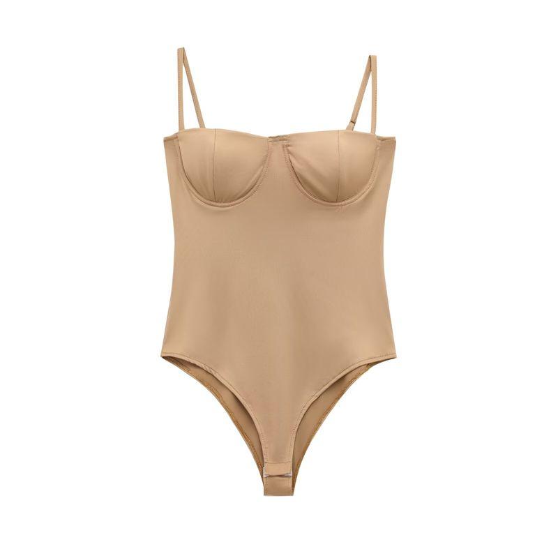 Zbzr Summer New Women clothes Western Style Niche Fashion Slim fit Silk Satin Texture Underwear Jumpsuit