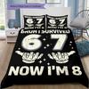 Six Seven Brick Number Bedding Set, 3PCS Bed Linen with Colorful Cartoon Print, for Boys Bedroom Decor