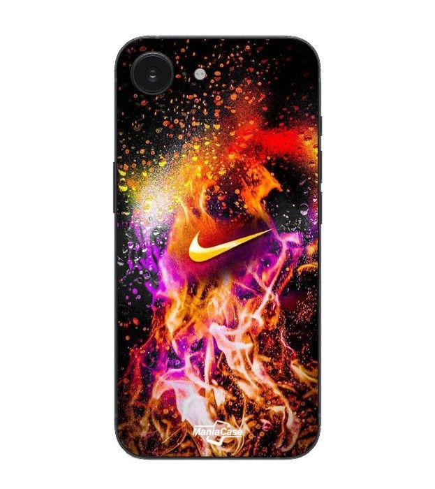 Maniacase Hülle Für Iphone 16E Nike bunte Bemalung schwarz