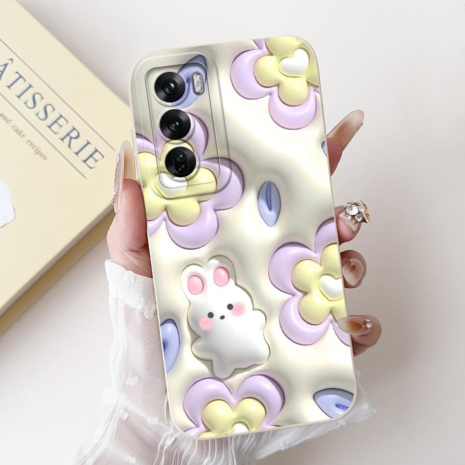For OPPO Reno 12 5G Case CPH2625 Cute Cartoon Rabbit Cactus Soft Silicone Cover For Oppo Reno 12 Pro CPH2629 Bumper Reno12 Coque