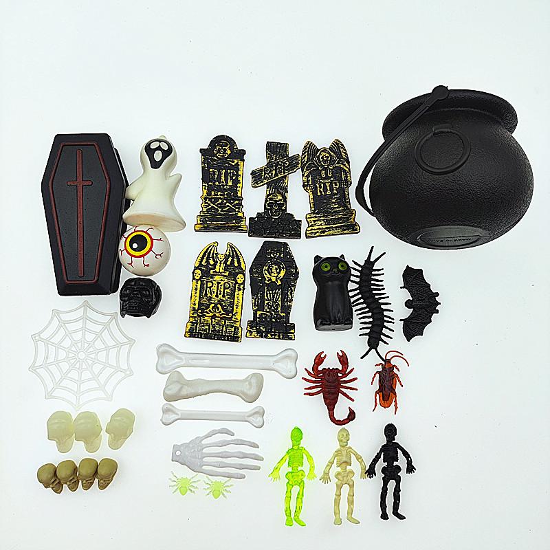 Набор жутких украшений на Хэллоуин: Ведьма, Кости, Череп, Тыква, Надгробие и Другое