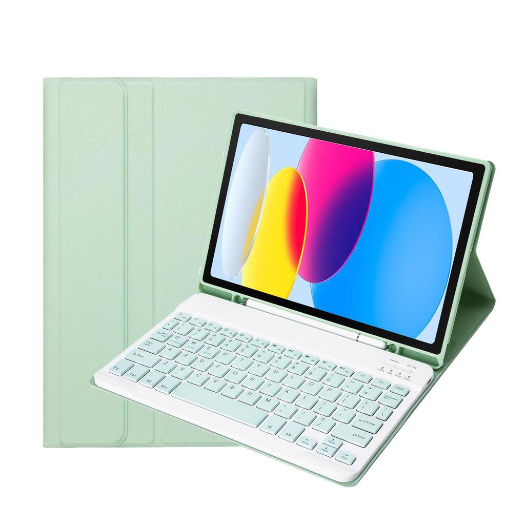 Samsung A7 Lite Tablet Bluetooth Keyboard with Magnetic Leather Case & Soft Silicone Protective Shell