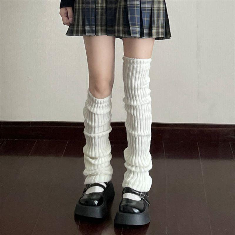 Women's Spring & Autumn Vertical Striped Knit Mid-Calf Socks - Warm, Stylish, Lolita JK Fashion