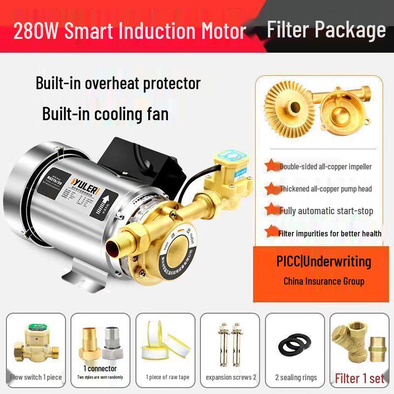 Automatic Silent Water Booster Pump for Solar Heaters, 220V