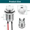 AEE4-6Pcs Pressure Switches,12 Mm Momentary Pressure Switch, Metal Waterproof Button, Protruding Pressure Switch With Wire