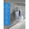 1pc Transparent Toothbrush Holder, Compartment Wall Mount Storage Rack, Creative No-Drill Bathroom Organizer