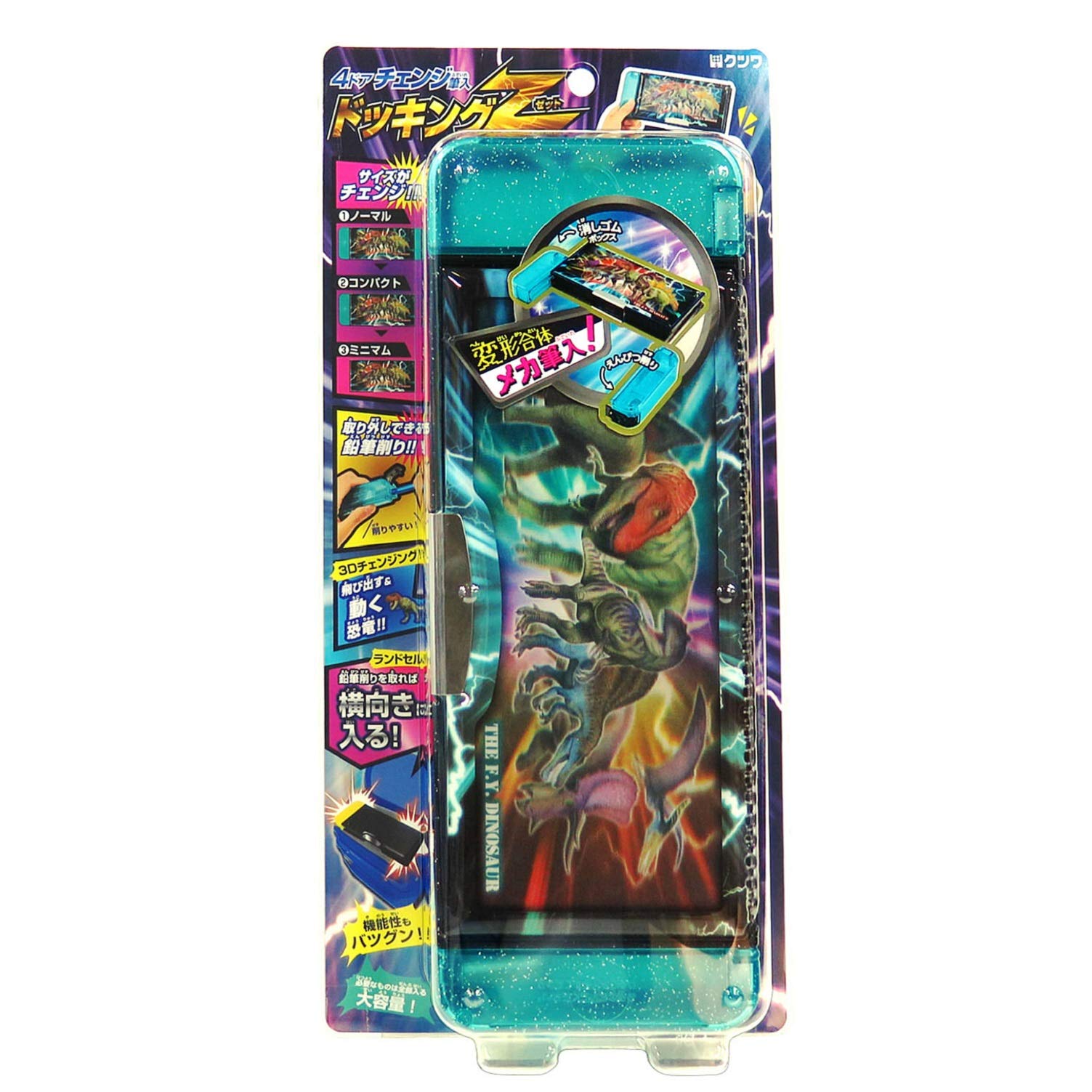 

Kutsuwa Docking Z Магнитный карандаш Динозавр CF400GR Пенал с 2 отделениями, Зеленый,