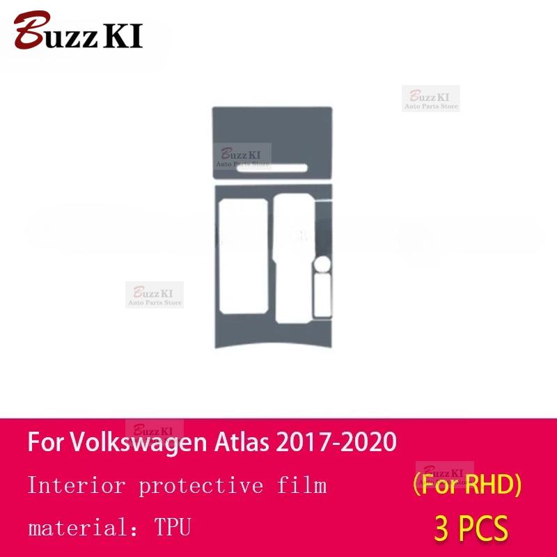 For Volkswagen Atlas 2017-Car Interior Film Dashboard piano board Shift center console Anti-scratch transparent TPU Car Film