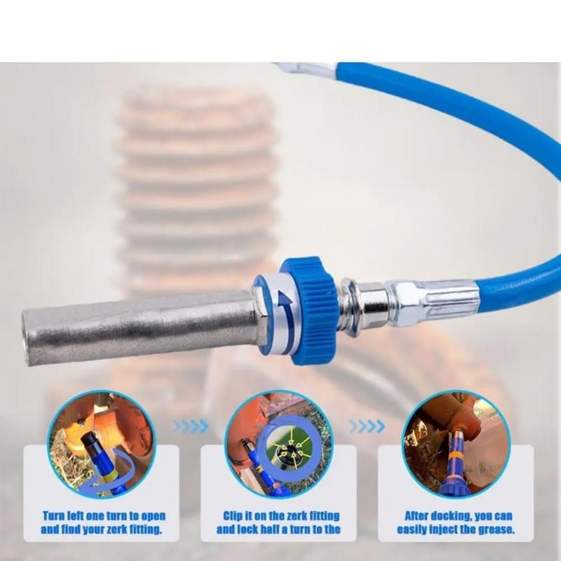 Ergonomischer Hochdruck-Fettkuppler mit Verriegelung, schwere Ausführung, Spitzenadapter für Fettpressen, Schnellverschlussmechanismus