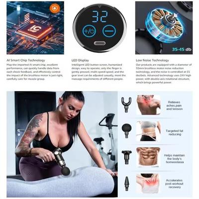 32 Speed LCD Body Massge Gun Vibration Neck Massager Portable Fitness Device For Body Neck Arm