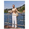 White linen tencel wide-leg women's pants, spring/summer high-end loose simple straight-leg pants, paper-thin cotton-linen casual women's trousers
