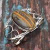 Tigerauge-Edelstein, handgefertigter Schmuck, verstellbarer Armreif aus 925er Sterlingsilber für Sie