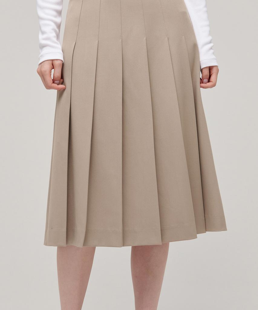 Musinsa Standard Woman Women'S Pleated Midi Skirt [Beige]