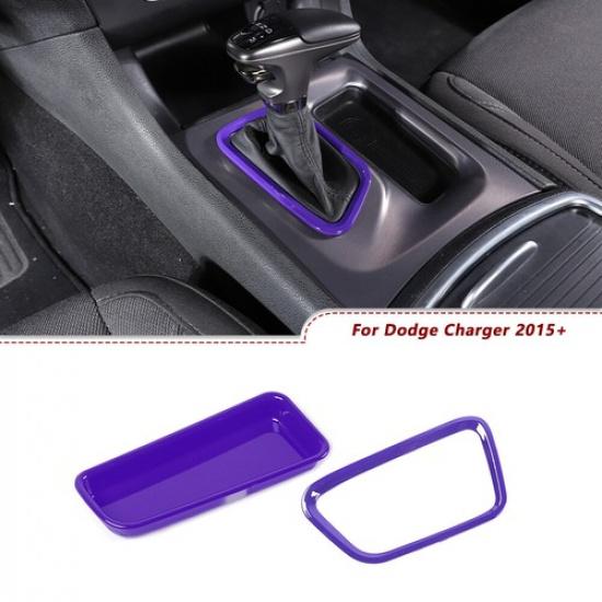 

Center Gear Shift Trim Ring & Storage Tray Cover For Dodge Charger 2015+ Purple