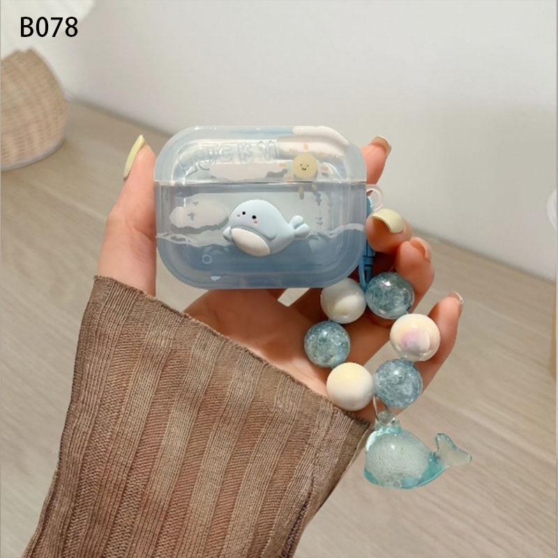 Gradually change blue koi goldfish suitable for AirPods 1 generation soft shell protective cover wireless bluetooth Pro1 cartoon shell