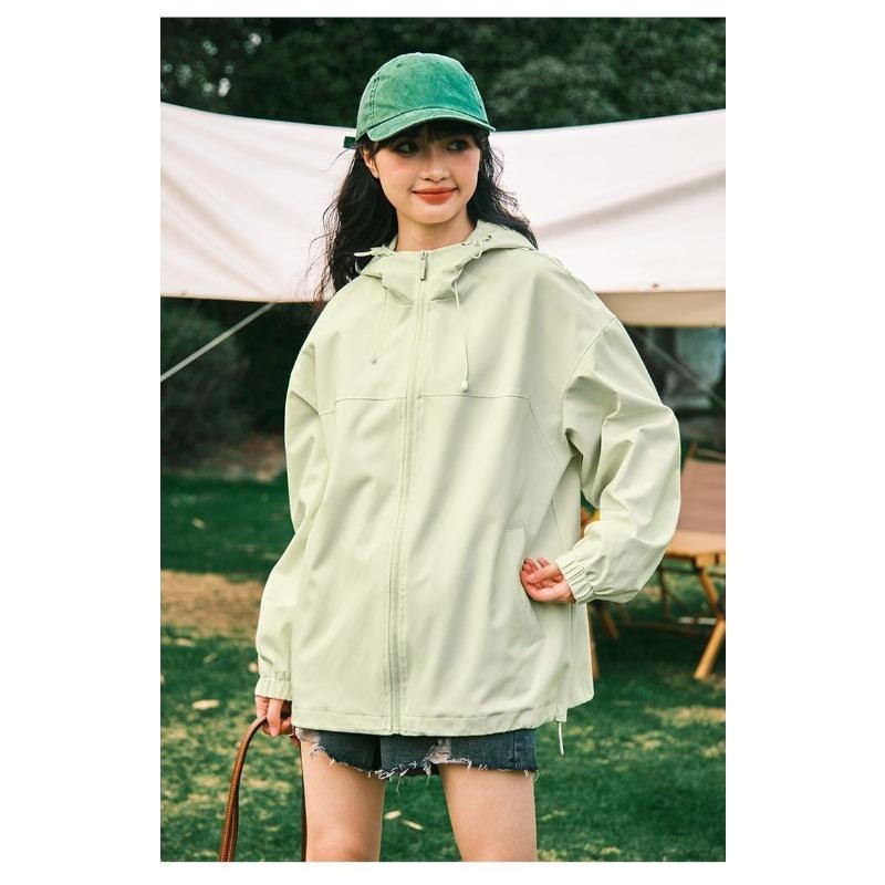 Women Workwear Windproof Waterproof Hiking Jacket Spring Autumn Outdoor Coat Petite Travel Clothing