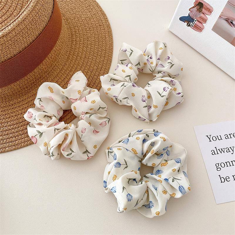 Fresh and Light Fabric Flower-shaped Hairband Hair Accessory for Women with Ponytail. Elastic and Durable Large Hairband.