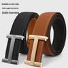 CK Hermes Genuine Leather Belt for Young Men - Double-Sided, Pure Cowhide, Vintage Style, Business & Casual.
