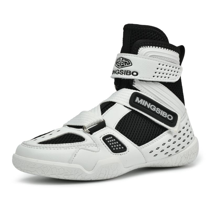 Brand MINGSIBO Kid Size 28-38 Boxing Shoes  Non Slip Training Wrestling Shoes Breathable Boxing Fighting Boots Men Combat Shoes