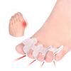 1Pair Four Hole Toe Separator Bunion Hallux Valgus Orthosis Gel Thumb Corrector Toe Straightener Toe Spreader Foot Protector