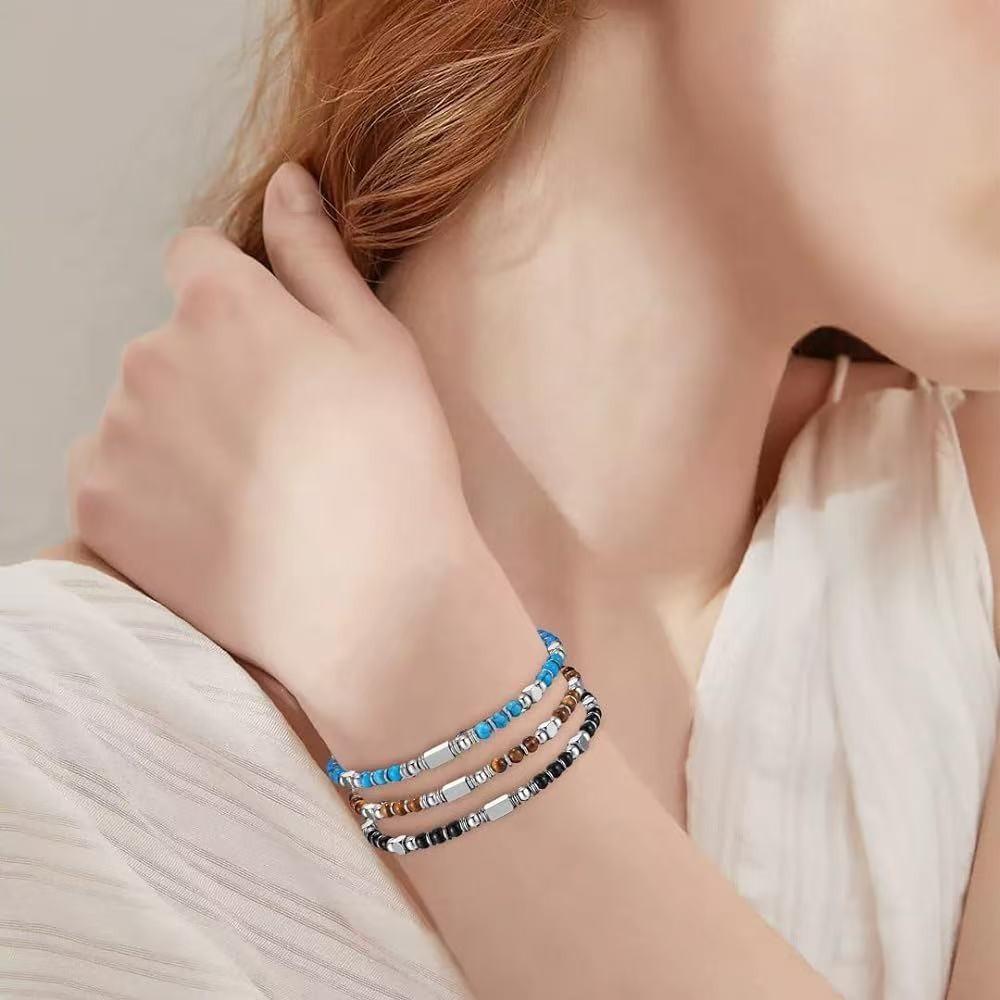 Colorful Natural Stone Adjustable Bracelet Exquisiteelegant Festival Gifts Fashionable Trendy Essential Accessory for Dressing