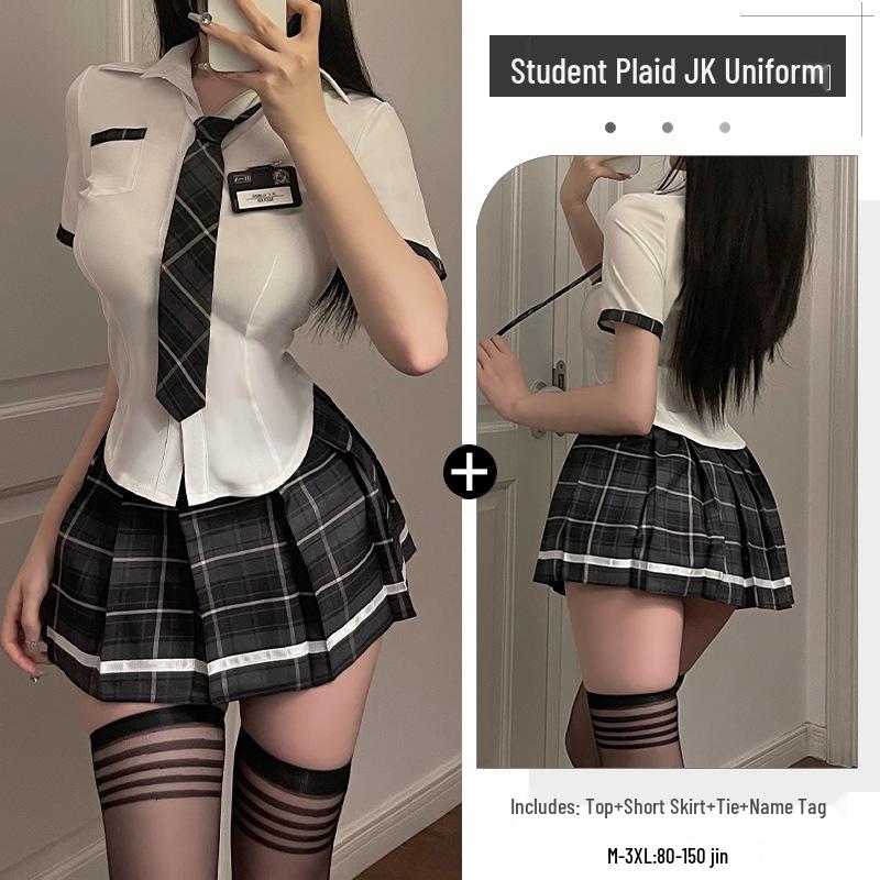 Xianyi Sexy Schoolgirl Cosplay Lingerie Set: Temptation JK Mini Skirt & Sukumizu Outfit for Women