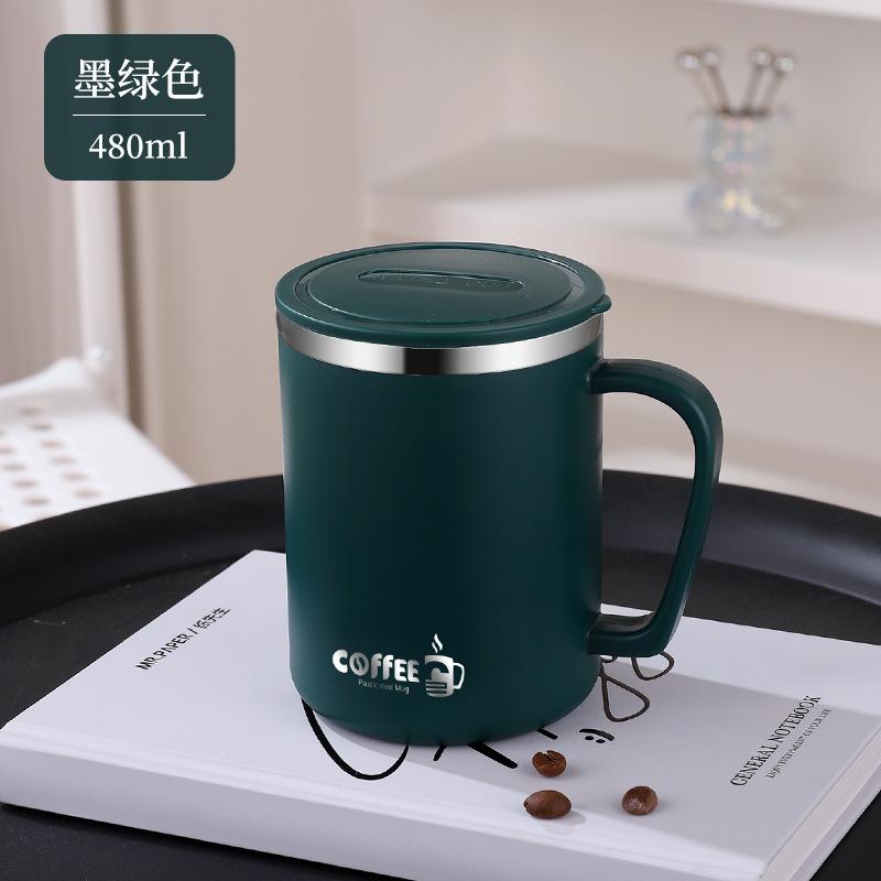 304 Stainless Steel Double-Layer Anti-Scalding Tape Cover Mouthwash Cup Coffee Cup Tea Cup Printable Gift