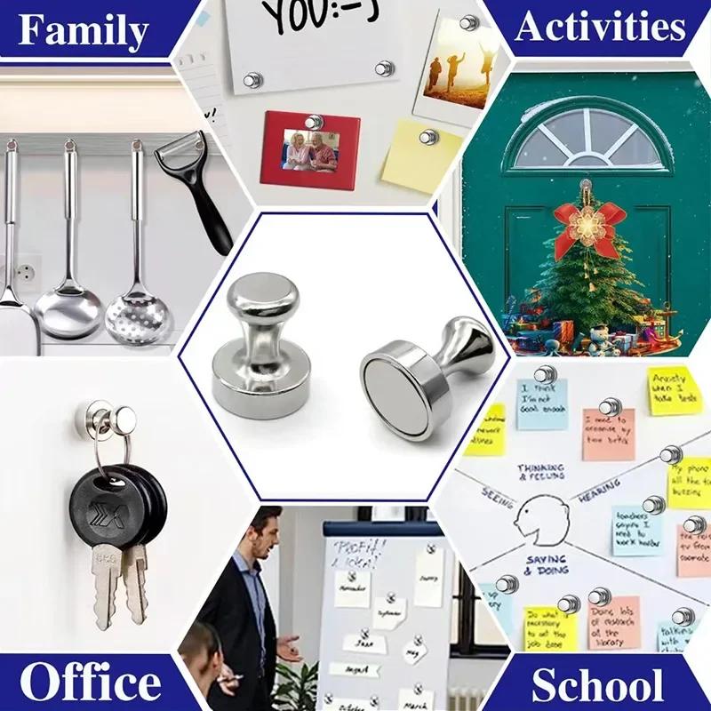 10/20PCS Super Strong Neodymium Magnetic Pushpins Sucker Thumbtack Durable Steel Magnet Push Pin for Refrigerator Whiteboard
