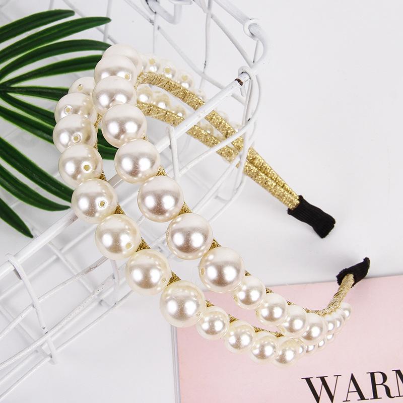 Meier Fashion pearl headband baroque headband elegant queen crown hair accessories