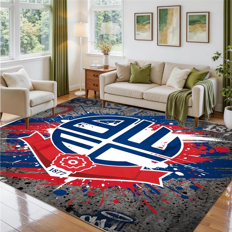 Bolton Wanderers FC Design Crystal Velvet Rug Soft Decorative Mat for Bedroom Entrance