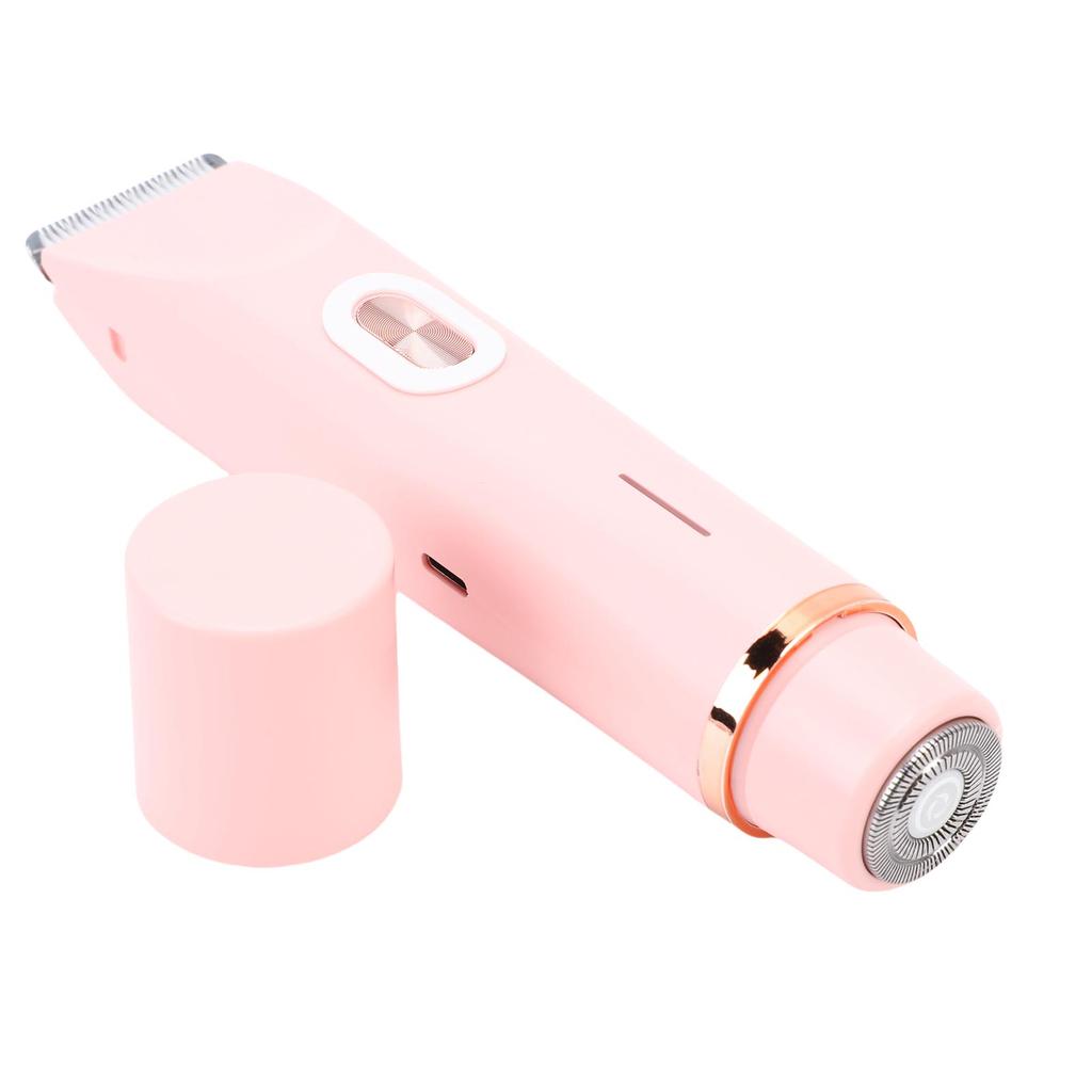 Women Body Hair Trimmer 2 In 1 Type C Charging IPX7 Water Proof Bikini Hair Trimmer Wet Dry Use for Underarms Legs Pink