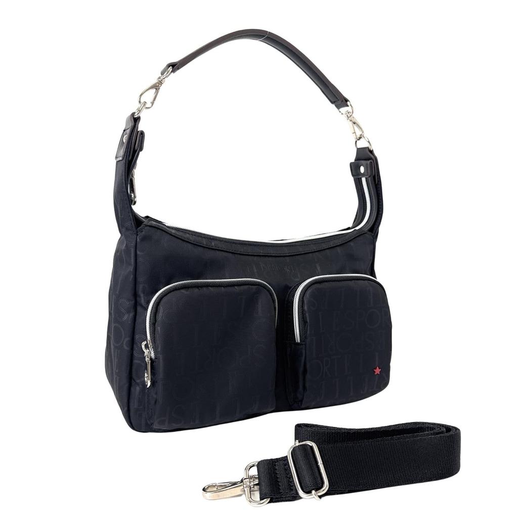 Elle Sports Star Series 2-Wege-Umhängetasche Handtasche, Wasserabweisend, Leicht, E21 (Schwarz)