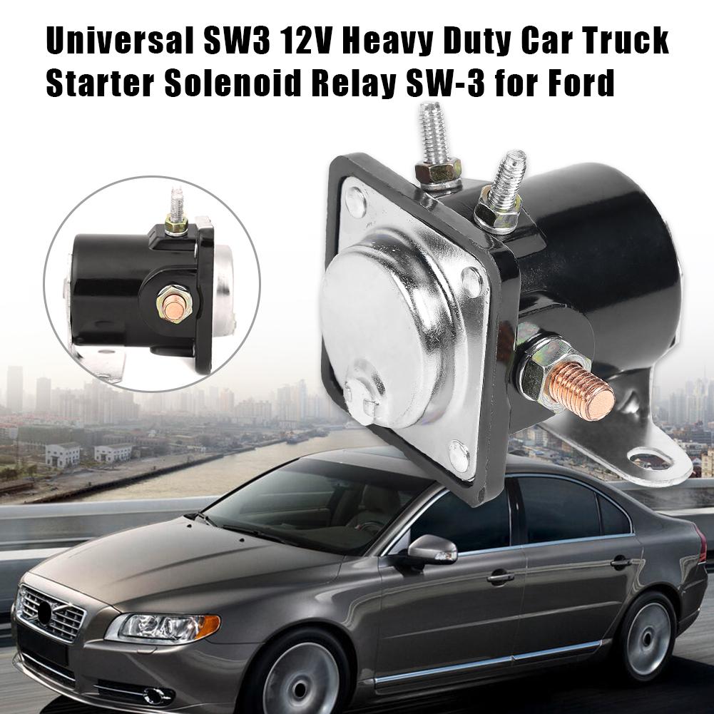 SW-3 12V DC Heavy Duty Car Truck Starter Solenoid Relay SW3 4 Terminals for Ford