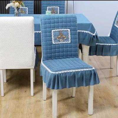 All-Season Dining Chair Cover with Built-In Backrest Pad and Cotton Padding