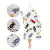 Kids Adults Race Car Hooded Beach Robe Microfiber Quick Dry Absorbent Changing Towel Robe Swim Cover Up for Surfing Swimming