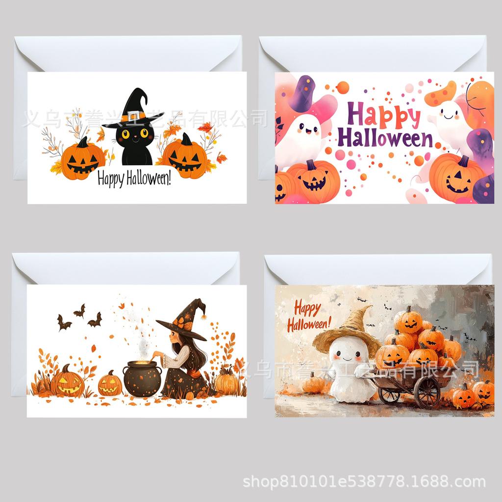 Halloween Party Theme Invitation Card Ghost Pumpkin Ghost Festival Invitation Greeting Card Atmosphere Scene Decoration Invitation