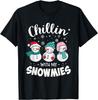 Lovely Chillin with My Snowmie Women Christmas SnowUnisex Teacher Snow Pattern TShirt High Quality Cotton Tops Tee Shirt Short
