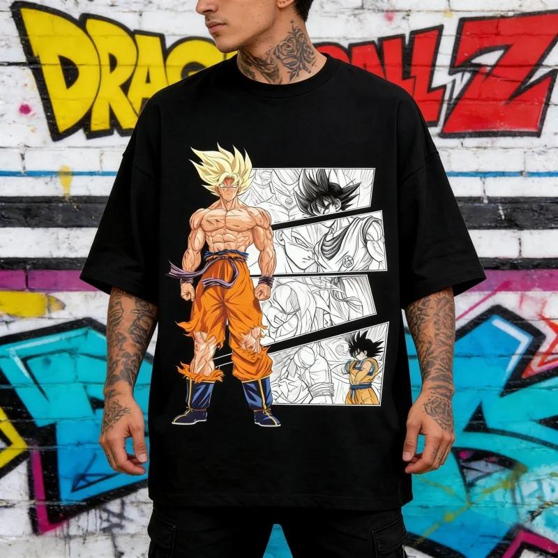 

Anime Dragon Ball Z Goku Super Saiyan Manga Style Graphic Print T-shirt Men Women Streetwear Harajuku Fashion Cotton Casual Oversized Summer New Tee 4XL