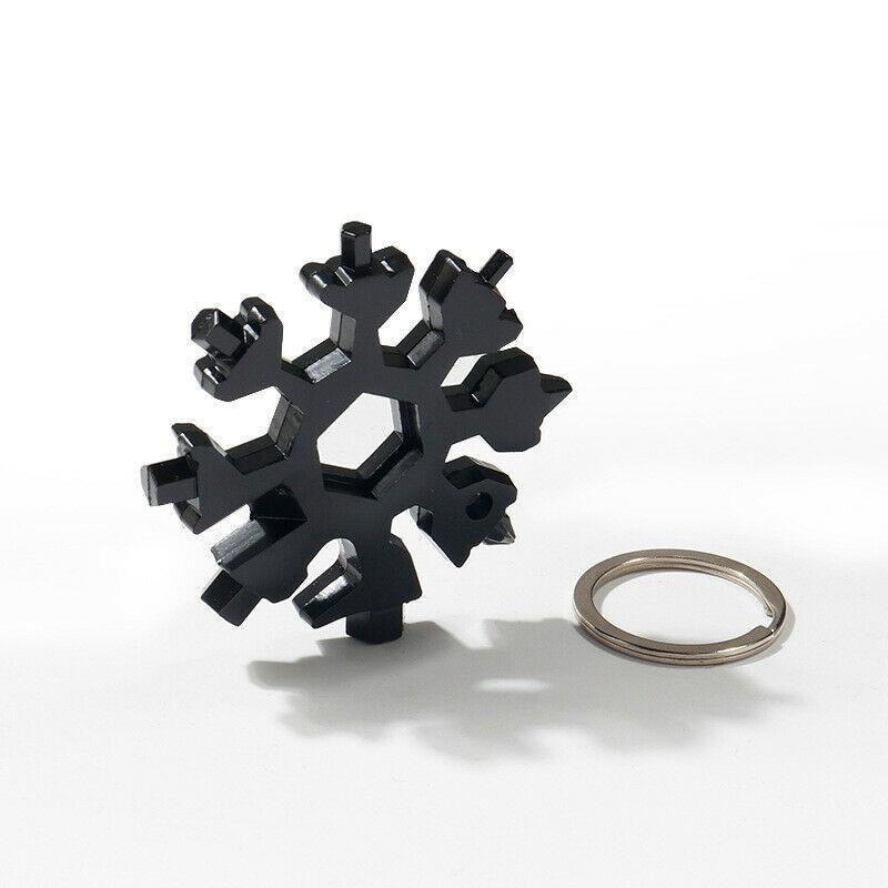 Compact And Durable 18 In 1 Snowflake Multi Tool With Convenient Key Chain Attachment